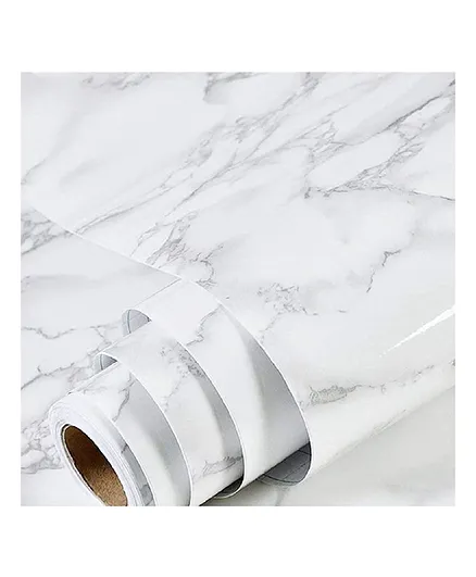 ADKD Marble Aluminium Foil Kitchen Stickers - White (Design May Vary)