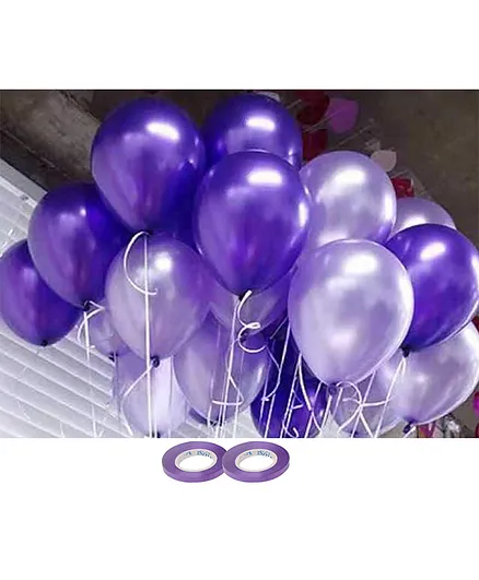 AMFIN Metallic Balloons for Decoration 10 Inches Dark Purple and Light Purple - Pack of 50