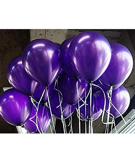 AMFIN Dark Purple Metallic Balloons with Matching Curling Ribbon Birthday Decoration - Pack of 200