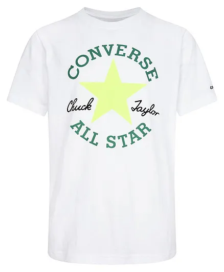 Converse Half Sleeves Dissected Chuck Patch Printed All Star Tee - White