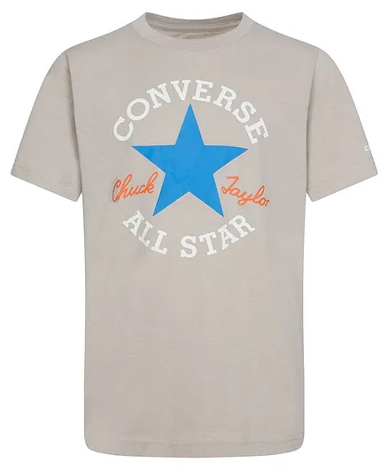 Converse Half Sleeves Dissected Chuck Patch Printed All Star Tee - Grey