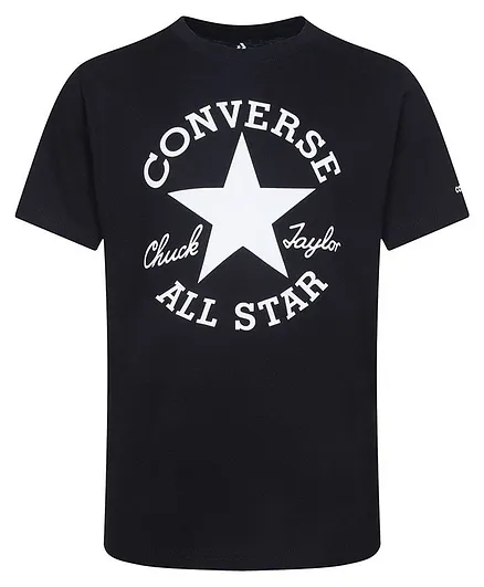 Converse Half Sleeves Dissected Chuck Patch Printed All Star Tee - Black
