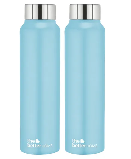 The Better Home Simplex Water Bottle Blue Matte Set of 2 - 1 L Each