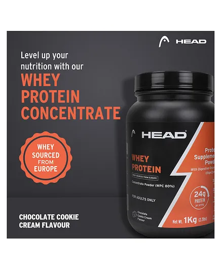 HEAD Whey Protein Powder Concentrate Chocolate Cookie Cream - 1 Kg