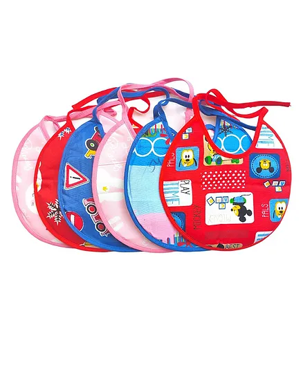 ADKD Baby Cotton Bibs Pack Of 6 - Multicolor (Color & Design May Vary)