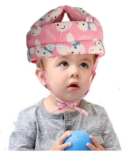 Mihar Essentials Baby Safety Helmet & Kneepads-Pink (Color And Print May Vary)