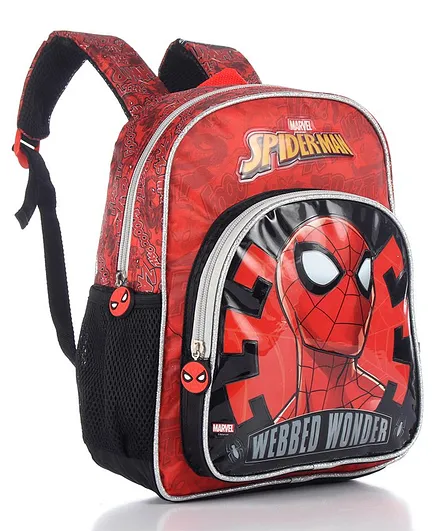 Spider Man Wonder School Bag Red- Height 12 Inches