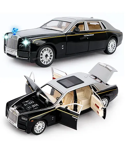 Fiddlerz Die Cast Alloy Metal Model Pullback Toy Car with Openable Doors & Light Music - Black