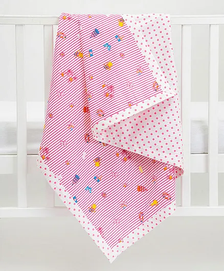 Blooming Buds Garden Daisy Baby Reversible Baby Wrap - White and Pink