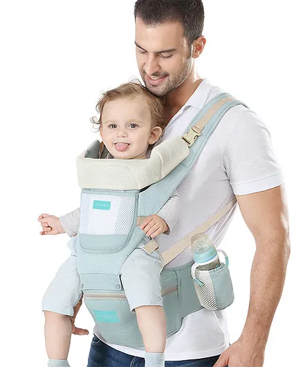 Motherly 6-in-1 Baby Carrier Bag  Kangaroo Style with Hip Seat  - Green