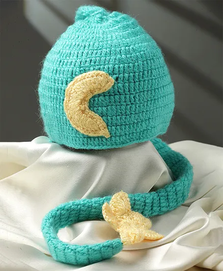 Babymoon Star & Moon Crochet Cap - Green