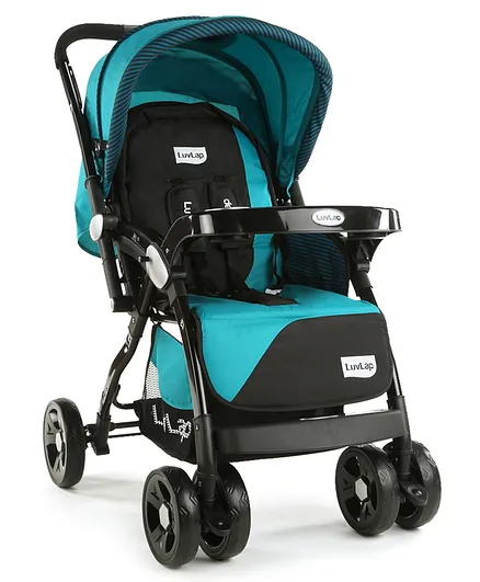 LuvLap Elegant Extra Large Seating Space Stroller - Blue