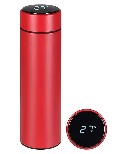 Kids Mandi Stainless Steel Temperature Water Bottle Double Wall Vacuum Intelligent Cup with Led Smart Display Red - 500 ml