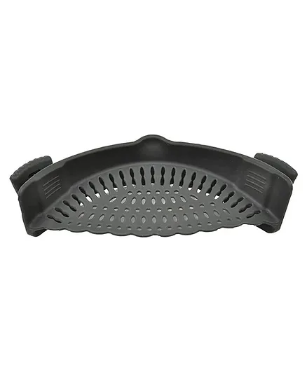 Snap N Strain Pot Strainer and Pasta Adjustable Silicone Clip On - Black