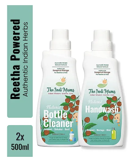The Indi Mums Bundle Baby Bottle & Toy Cleanser & Natural Handwash - 500 ml each