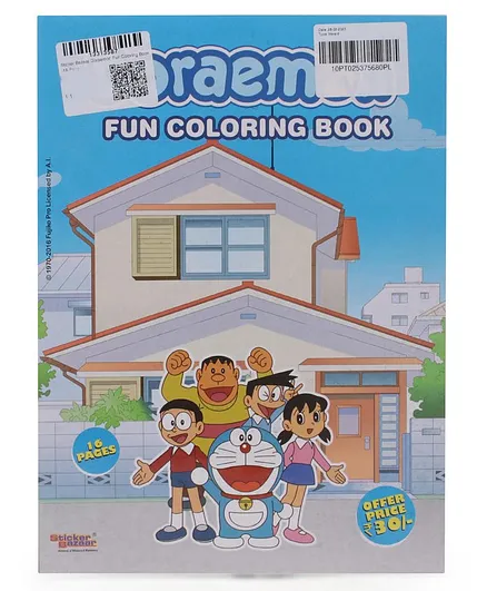 Sticker Bazaar Doraemon Fun Coloring Book - English