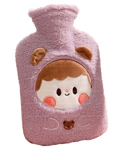 FunBlast Cartoon Design Hot Water Bag with Soft Cover 1000 ML - Purple