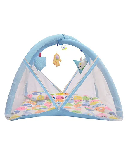 Toddylon Play Gym Cum Baby Bedding Mattress with Mosquito Net Blue Online  in India, Buy at Best Price from 13349482