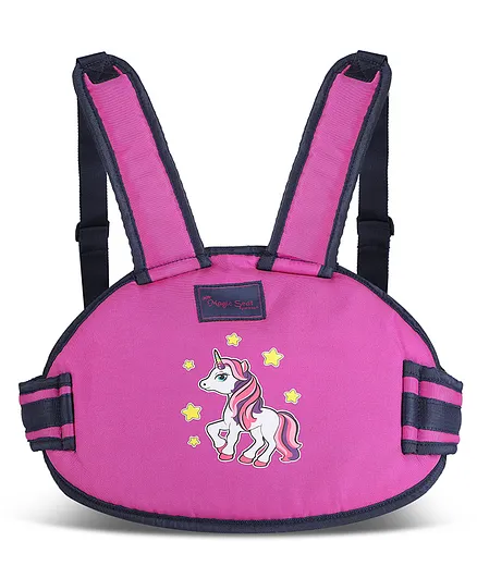 Magic Seat 2 Wheeler Kids Safety Belt Unicorn Print - Pink