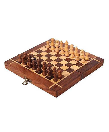 GSI Folding Wooden Chess Board - Brown