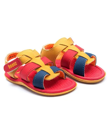 Beanz Unisex Springy Velcro Sandals - Red Blue