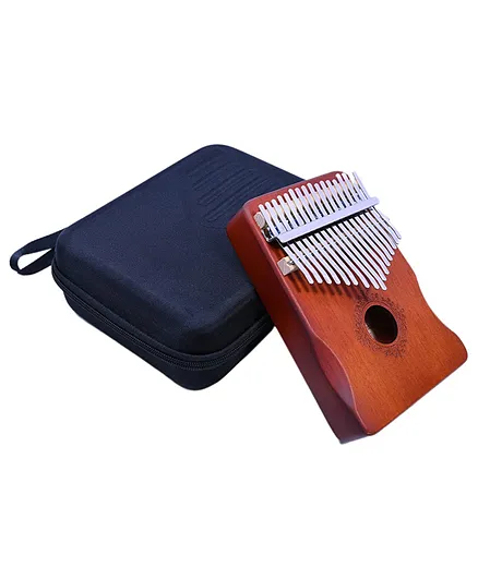 SYGA Thumb Piano Kalimba 17 Tone Keys Finger Musical Instrument Retro Butterfly Flower with Protective Case   - Brown