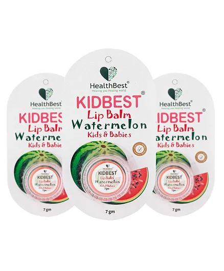 HealthBest Kidbest Lip Balm for 3-13 Years Kids Each 7g - Pack of 3