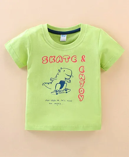Tango Single Jersey Half Sleeves T-Shirt Dino Print - Pista Green