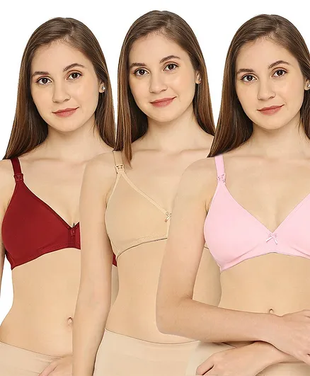 Bella Mama Cotton Blend Non Padded Nursing Bra (Colour May Vary)