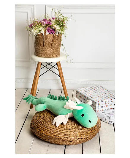 SANISHTH Super Soft Fabric Denny - The Mighty Dragon Toy Green - Length 66 cm