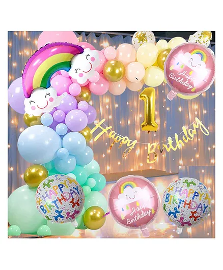 Puchku Happy Birthday Rainbow Foil Balloon - Pack of 70