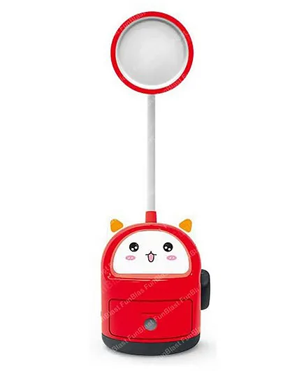 FunBlast Cute Cartoon Design 2 in 1 Table Lamp with Sharpener - Red