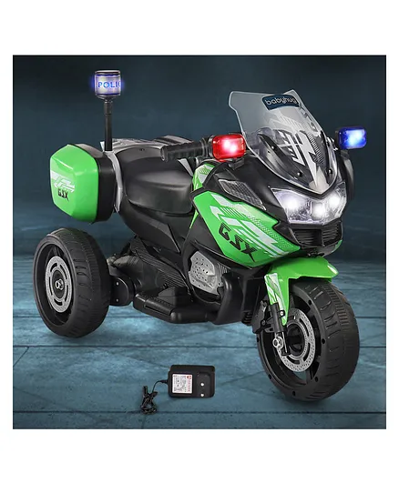 Babyhug Battery Operated Three Wheel Ride On Bike - Green