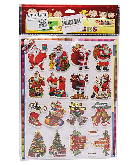 Sticker Bazaar Merry Christmas A4 Foam Stickers - Red and White