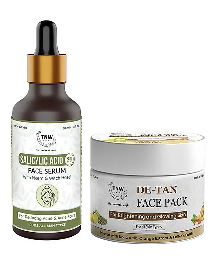 TNW The Natural Wash Combo of 2 De-Tan Face Pack 50 g & Salicylic Acid Face Serum 30 ml