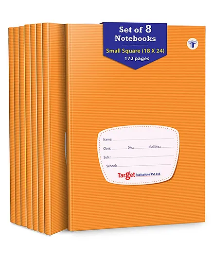 Target Publications Small Square Maths Notebooks Pack of 8 - 172 Pages Each