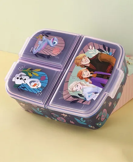 Frozen Multi Compartment Lunch Box With Attractive Print - Multicolour