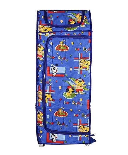 NHR Multipurpose Premium Folding Baby Almirah | Wardrobe for Kids, Cloth Organizer, Space Saving Folding Almirah, Toy Box | 5 Shelf | Blue