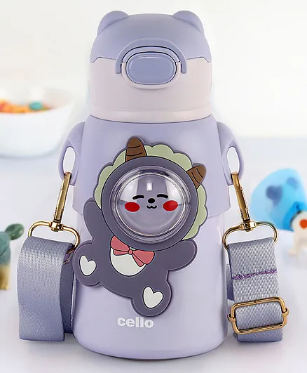 Cello Funz Hot & Cold Stainless Steel Kids Water Bottle Purple- 550 ml