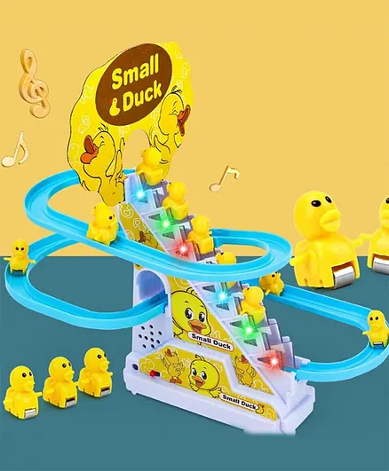 YAMAMA Musical Duck Track Slide and Climb Stairs Toys with 3 Duck -  Multicolor