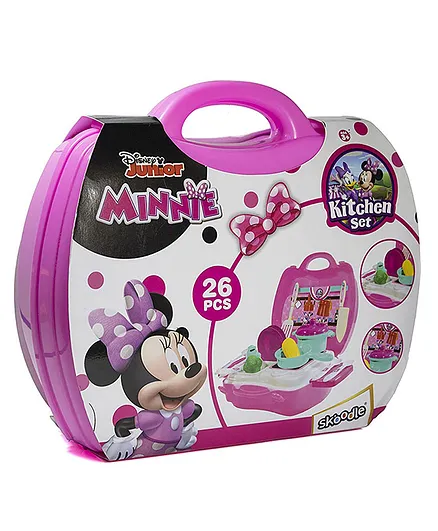 Fiddlys Skoodle Disney Princess Kid Chef Bring Along Kitchen Cooking Suitcase 26 Pieces- Multicolor