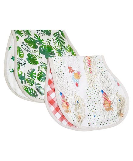 Masilo Bamboo Muslin Burp Cloth & Bib Picnic Party Pack of 2 Multicolour