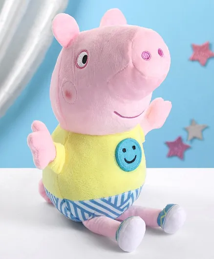 Peppa Pig George Blue Smiley Plush Soft Toy Yellow Height 30 cm