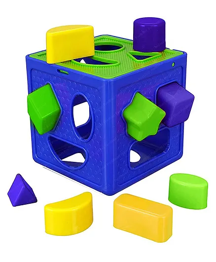 FunBlast Shape Sorter Cube Box with 9 Shapes for Kids - Multicolor