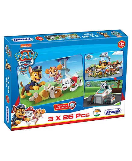 Frank Paw Patrol 3 in 1 Puzzle - 26 Pieces Each