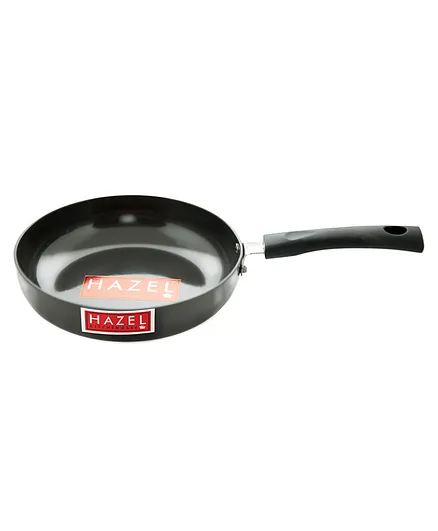 HAZEL 3 mm Hard Anodised Frying Pan Aluminium Anodized Fry Pan Induction Base 22 cm Black - 1750 ml