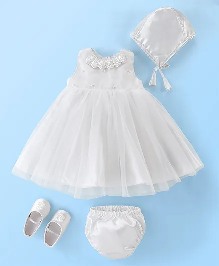 Firstcry Frocks In Years Buy Babyhug Sleeveless Baptism Set With