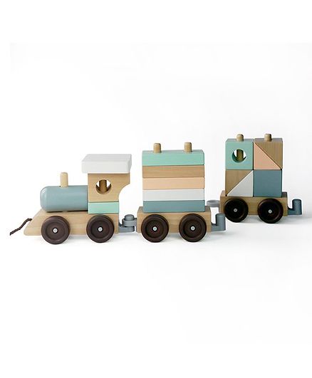 Oranges and Lemons Wooden Block Toy Train - Multicolor