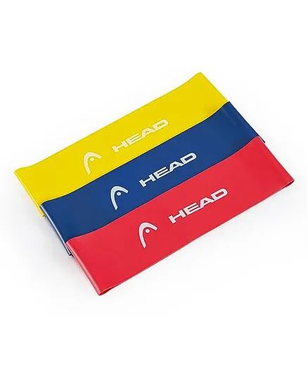 HEAD Expand Band Unbreakable Resistance Band For Exercise Workout Stretching Pull Up Bands For Home Gym Accessory Loop Bands Toning Bands Three Size & Three Colors - Blue Yellow & Red