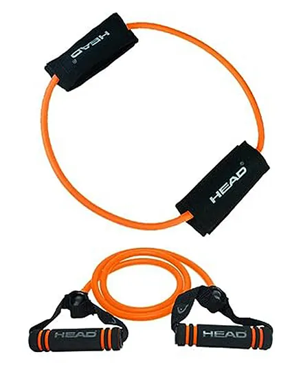 HEAD Power Tube Expand Band Unbreakable Resistance Band For Exercise Stretching Pull Up Bands For Home Workout Gym Accessory Loop Bands Toning Bands - Orange & Black
